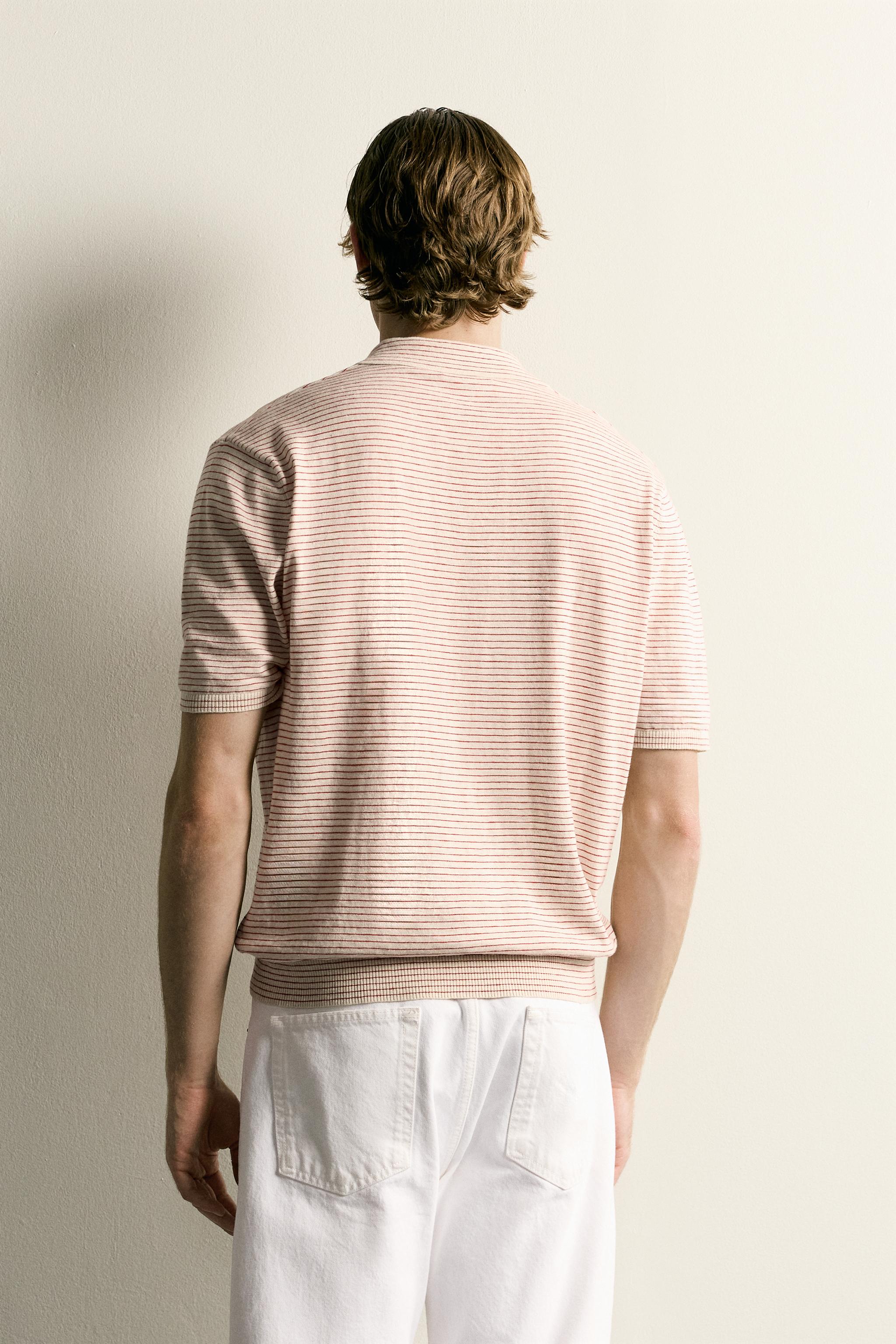 STRIPED JACQUARD KNIT POLO